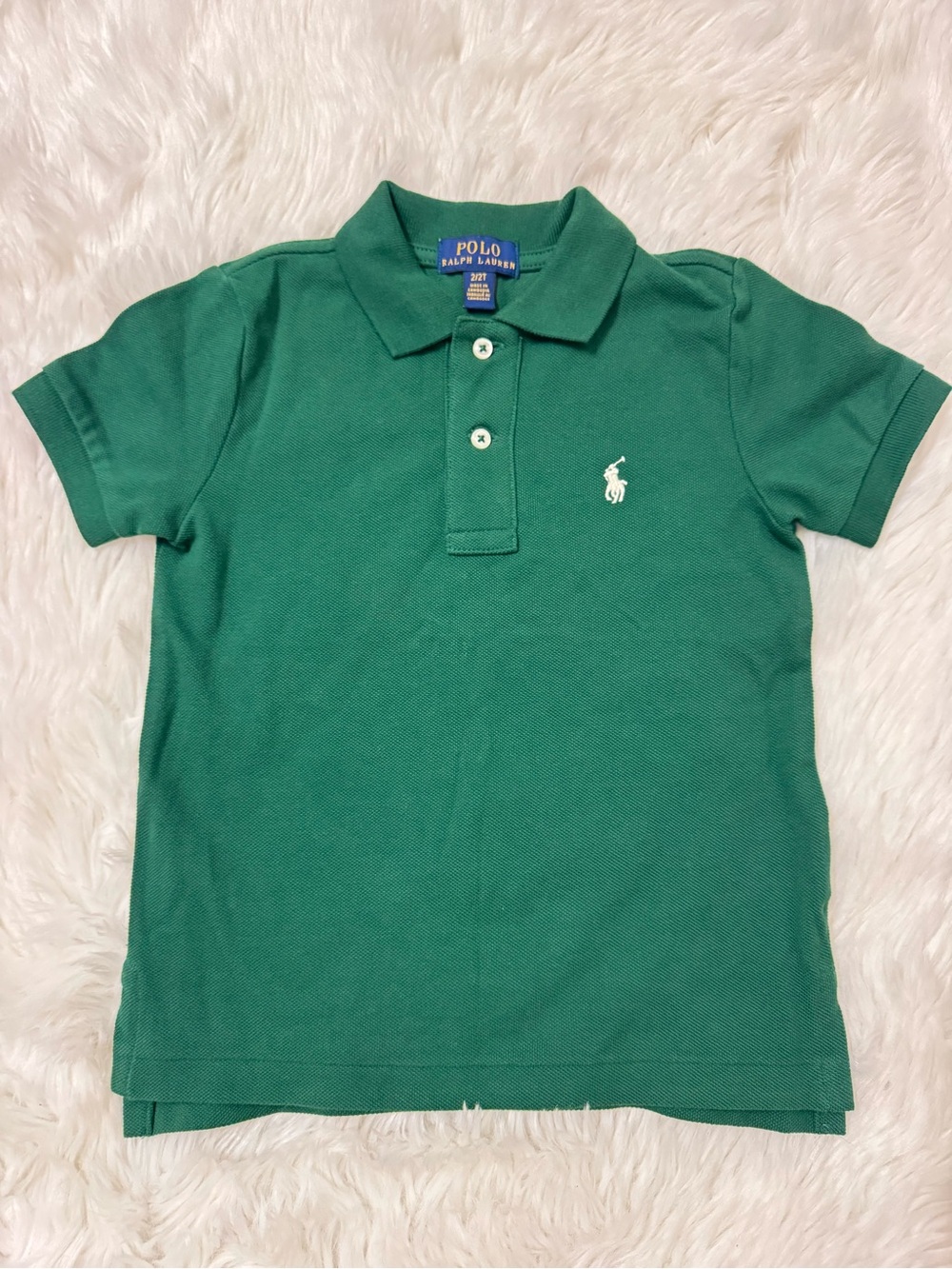 Ralph Lauren Vintage Silver Blue Label Toddler Polo Shirt Size 2T 2Y Classic
